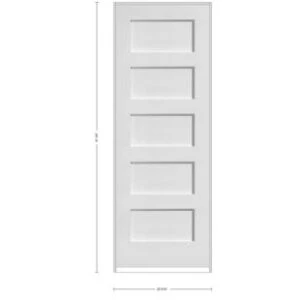 Shaker 5-Panel Solid Core Primed MDF Interior Door Slab