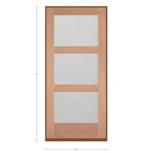 Mahogany 36X80 LH 3 Lite Equal Frosted