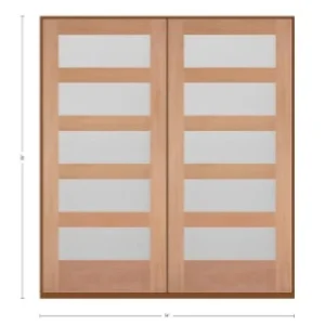 MAHOGANY 36X80 LH MAHOGANY 5 LITE EQUAL FROSTED