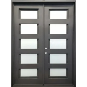 5 Lite Wrought Iron Exterior Door