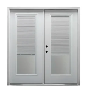 Double Door With Blinds, Flush-Glazed