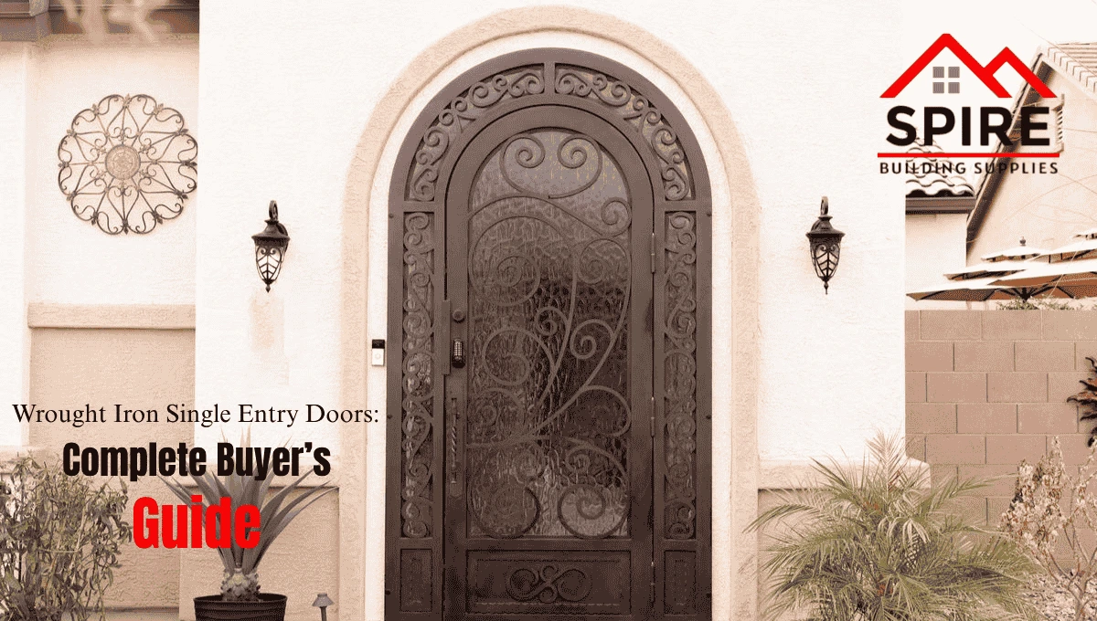wrought iron single entry doors