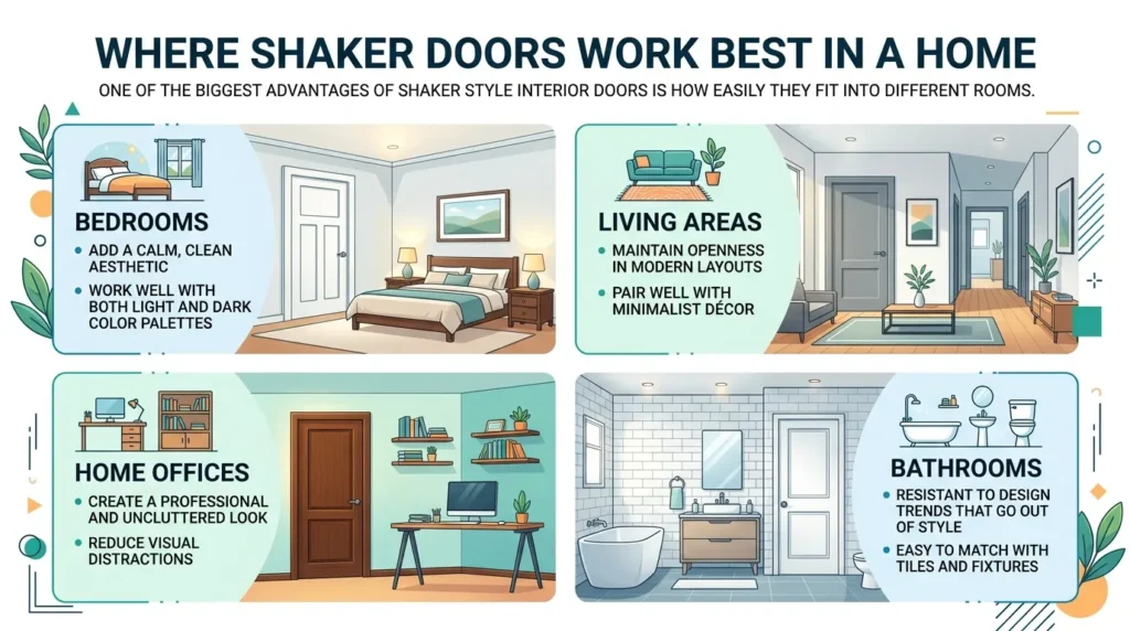 Where Shaker Doors Work Best in a Home