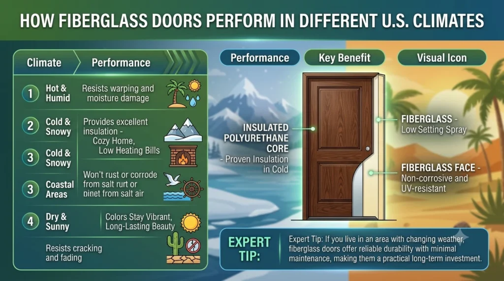 How Fiberglass Doors Perform in Different U.S. Climates